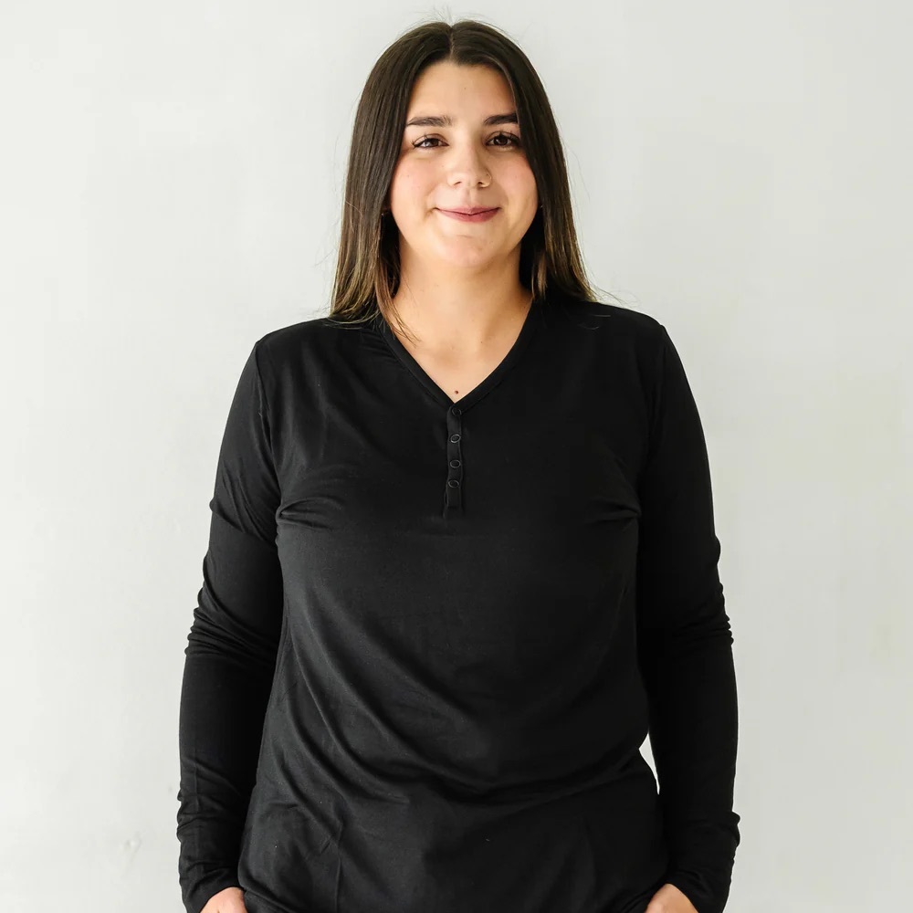 Little Sleepies Women’s Black Long Sleeve Pajama Top 2XL